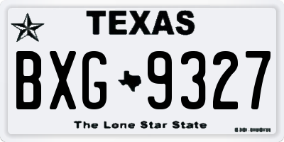 TX license plate BXG9327
