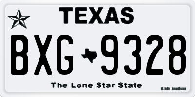 TX license plate BXG9328