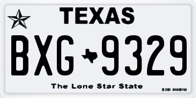 TX license plate BXG9329