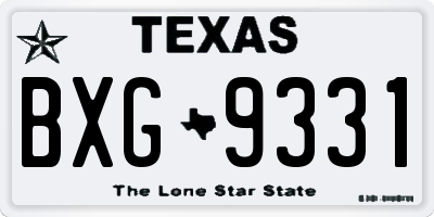 TX license plate BXG9331