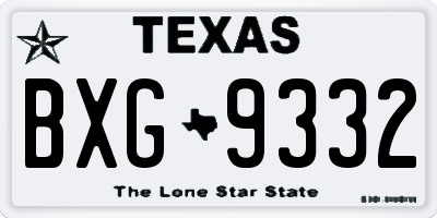TX license plate BXG9332