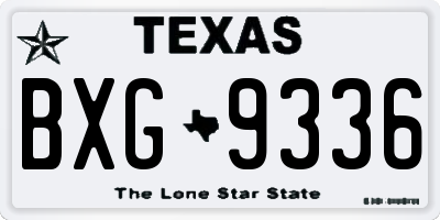 TX license plate BXG9336