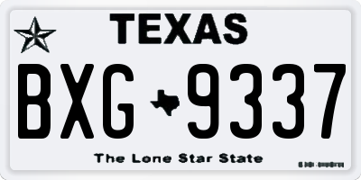 TX license plate BXG9337