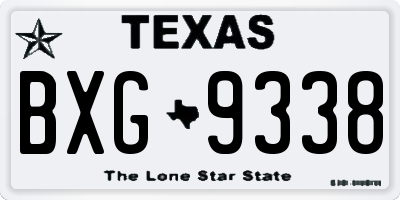 TX license plate BXG9338