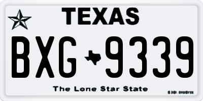 TX license plate BXG9339