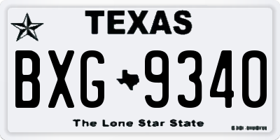 TX license plate BXG9340