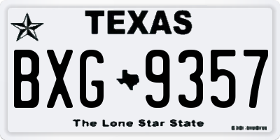 TX license plate BXG9357