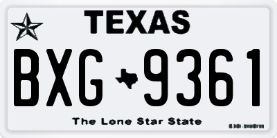 TX license plate BXG9361