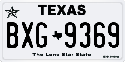 TX license plate BXG9369