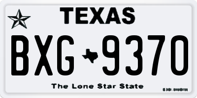 TX license plate BXG9370