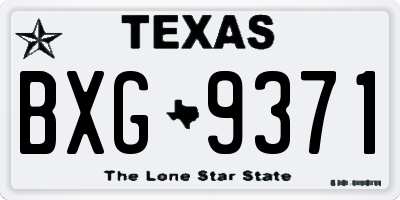 TX license plate BXG9371