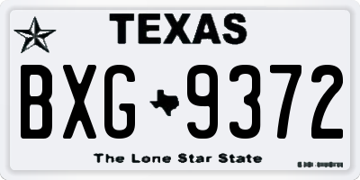 TX license plate BXG9372