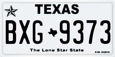 TX license plate BXG9373