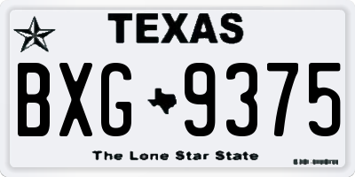 TX license plate BXG9375