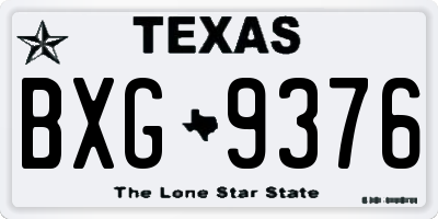 TX license plate BXG9376