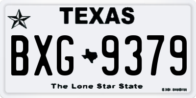 TX license plate BXG9379