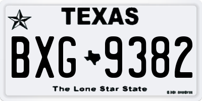 TX license plate BXG9382