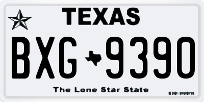 TX license plate BXG9390