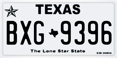 TX license plate BXG9396
