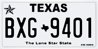 TX license plate BXG9401