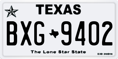 TX license plate BXG9402