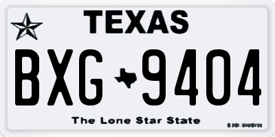 TX license plate BXG9404