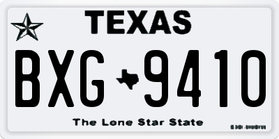 TX license plate BXG9410