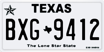 TX license plate BXG9412