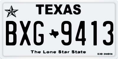 TX license plate BXG9413