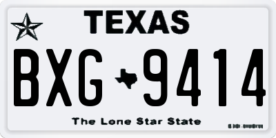 TX license plate BXG9414