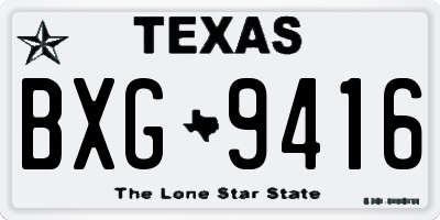 TX license plate BXG9416