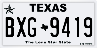 TX license plate BXG9419