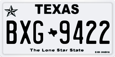TX license plate BXG9422