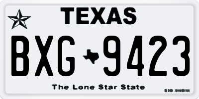 TX license plate BXG9423