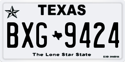 TX license plate BXG9424