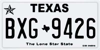 TX license plate BXG9426