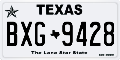 TX license plate BXG9428
