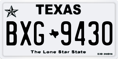 TX license plate BXG9430