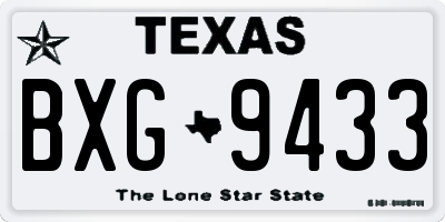 TX license plate BXG9433