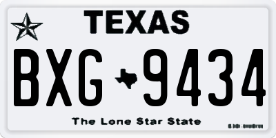 TX license plate BXG9434