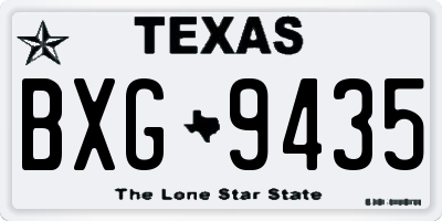 TX license plate BXG9435