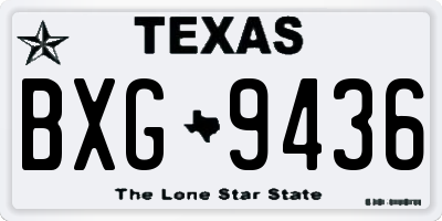 TX license plate BXG9436