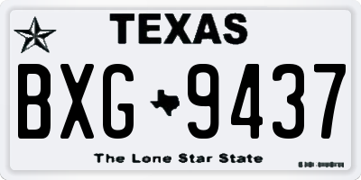 TX license plate BXG9437