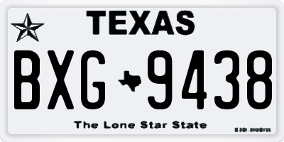 TX license plate BXG9438