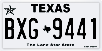 TX license plate BXG9441