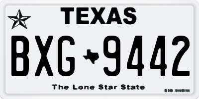 TX license plate BXG9442