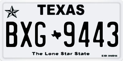 TX license plate BXG9443