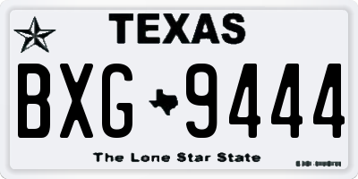 TX license plate BXG9444