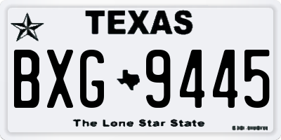 TX license plate BXG9445