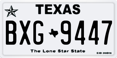 TX license plate BXG9447